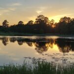 Sunset over lake